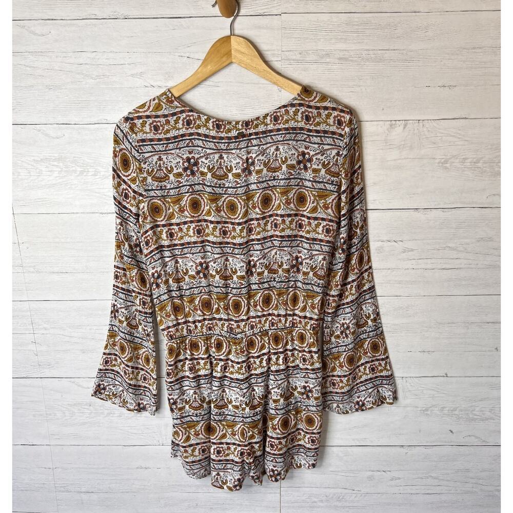 O'Neill Romper Womens Size Small Wrap Boho Floral Earth Tones Drawstring Hippy - Picture 5 of 16
